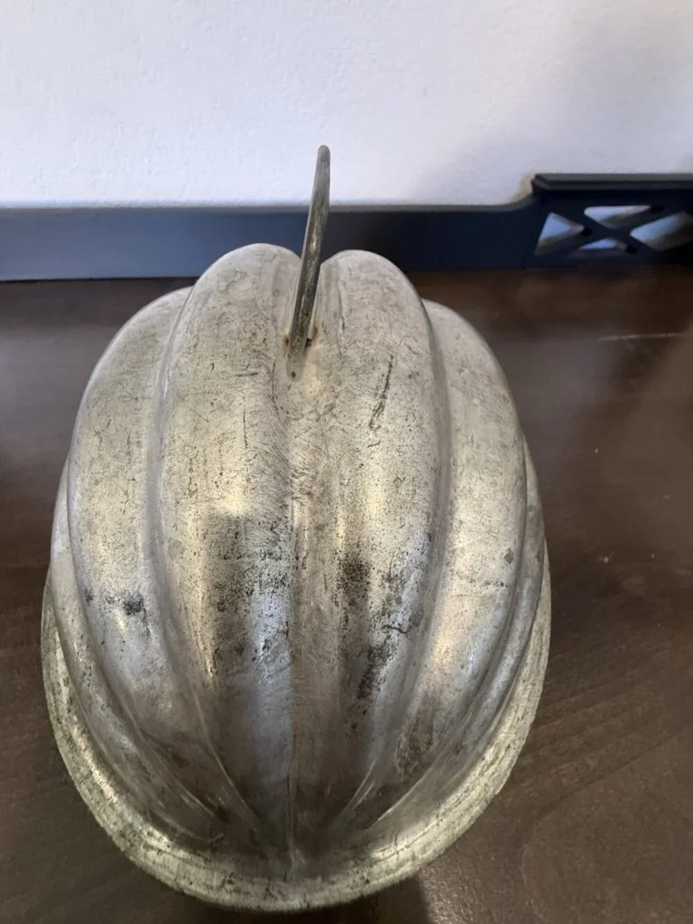 Vintage Antique England Tin Steamed Plum Pudding Mold 2 Piece Ribbed Melon Shape